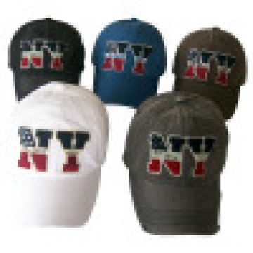 6 Panel gewaschen Baseball Caps mit Applique (6PWS1228)